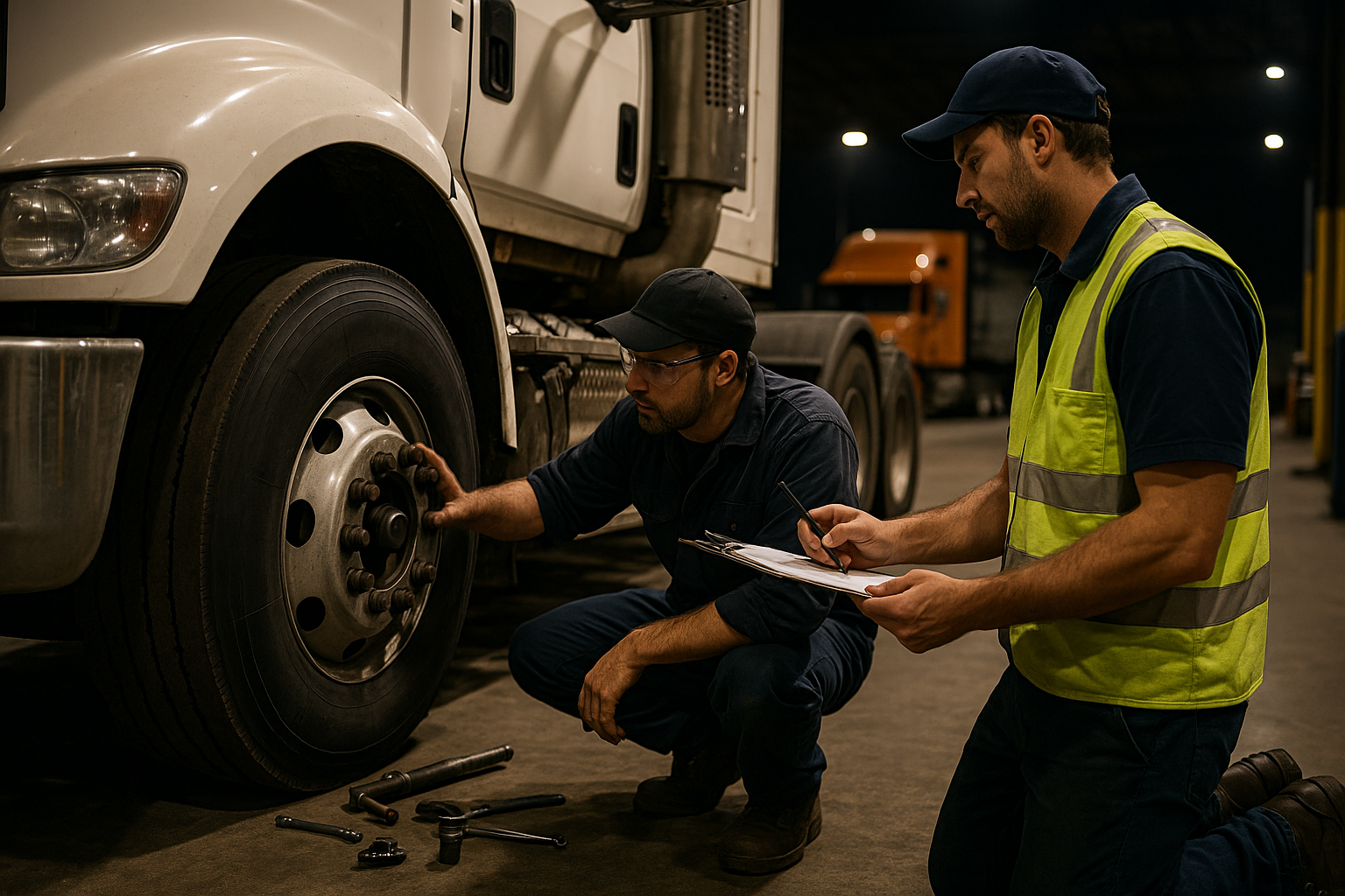 AI-generated illustration: Maintenance compliance in 2026 means controlling roadworthiness decisions between formal services